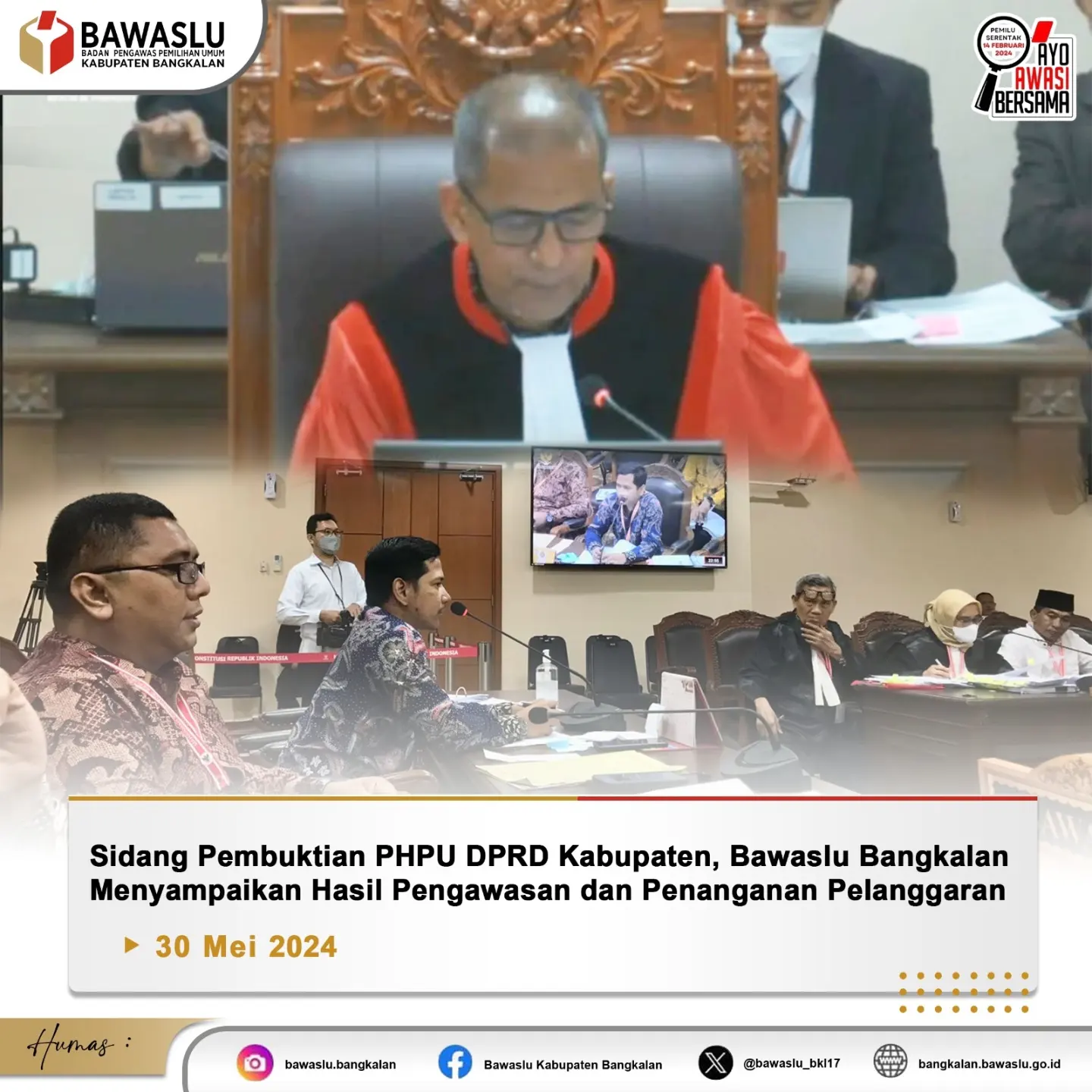 Anggota Bawaslu Bangkalan saat menyampaikan keterangan di MK