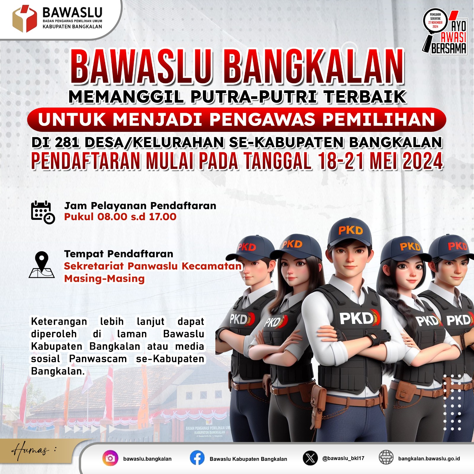 Pengumuman Pendaftaran PKD untuk pemilihan tahun 2024