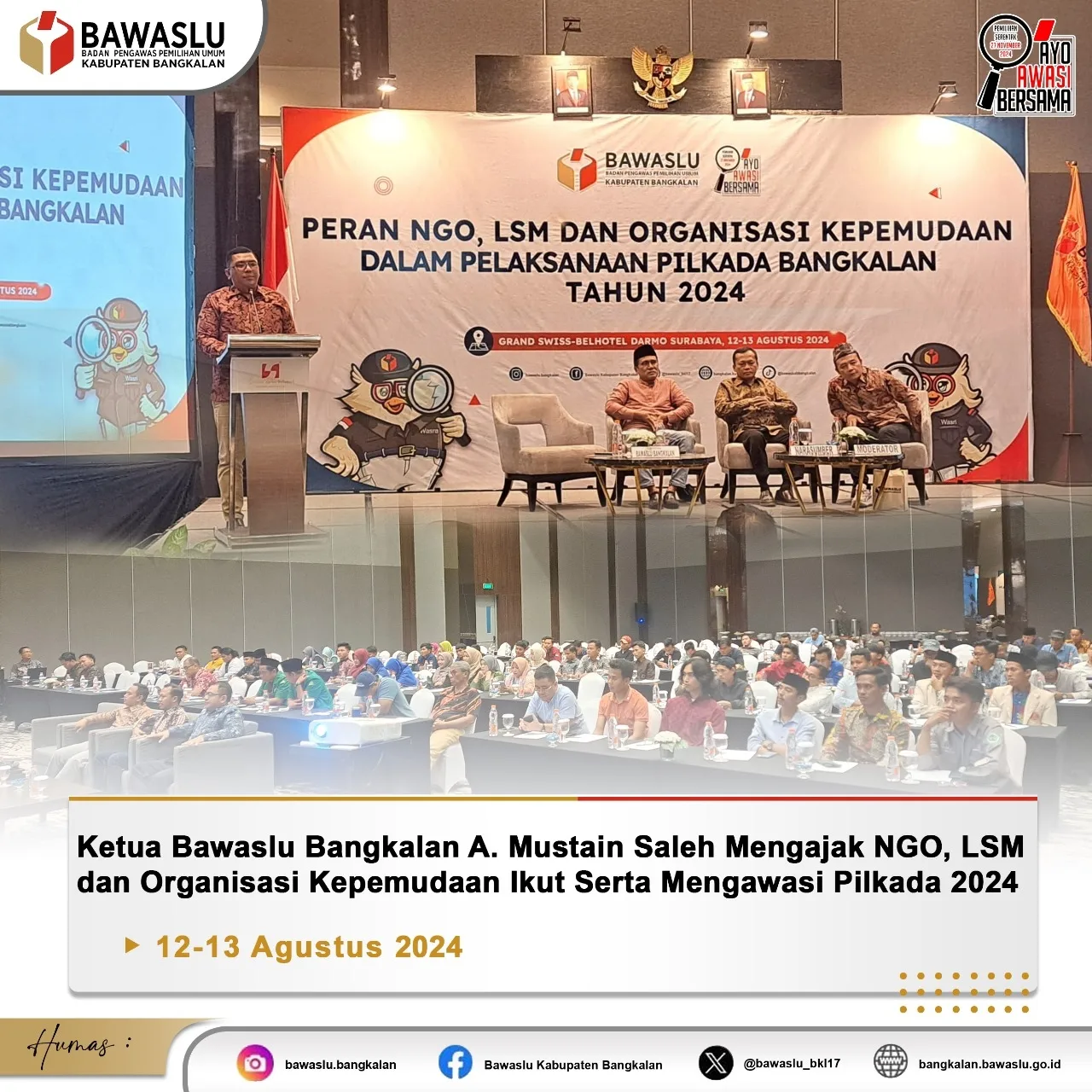 A. Mustain Saleh saat membuka acara sosialisasi