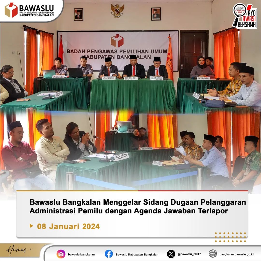 Sidang ADM dengan agenda jawaban terlapor
