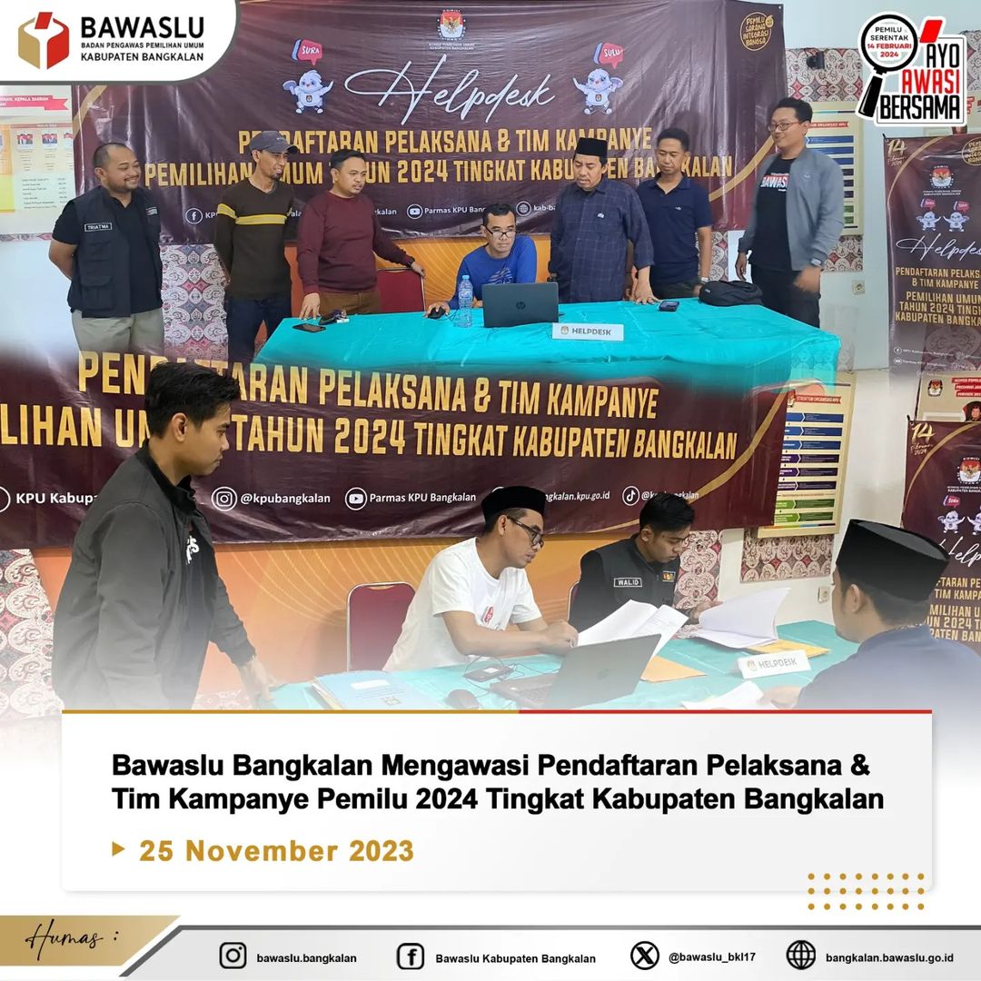 Proses pengawasan pendaftaran tim kampanye pemilu