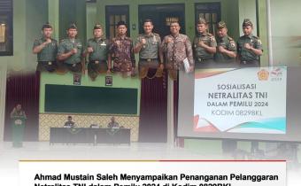 Ketua Bawaslu Bangkalan saat menjadi narasumber pada acara sosialisasi netralitas TNI